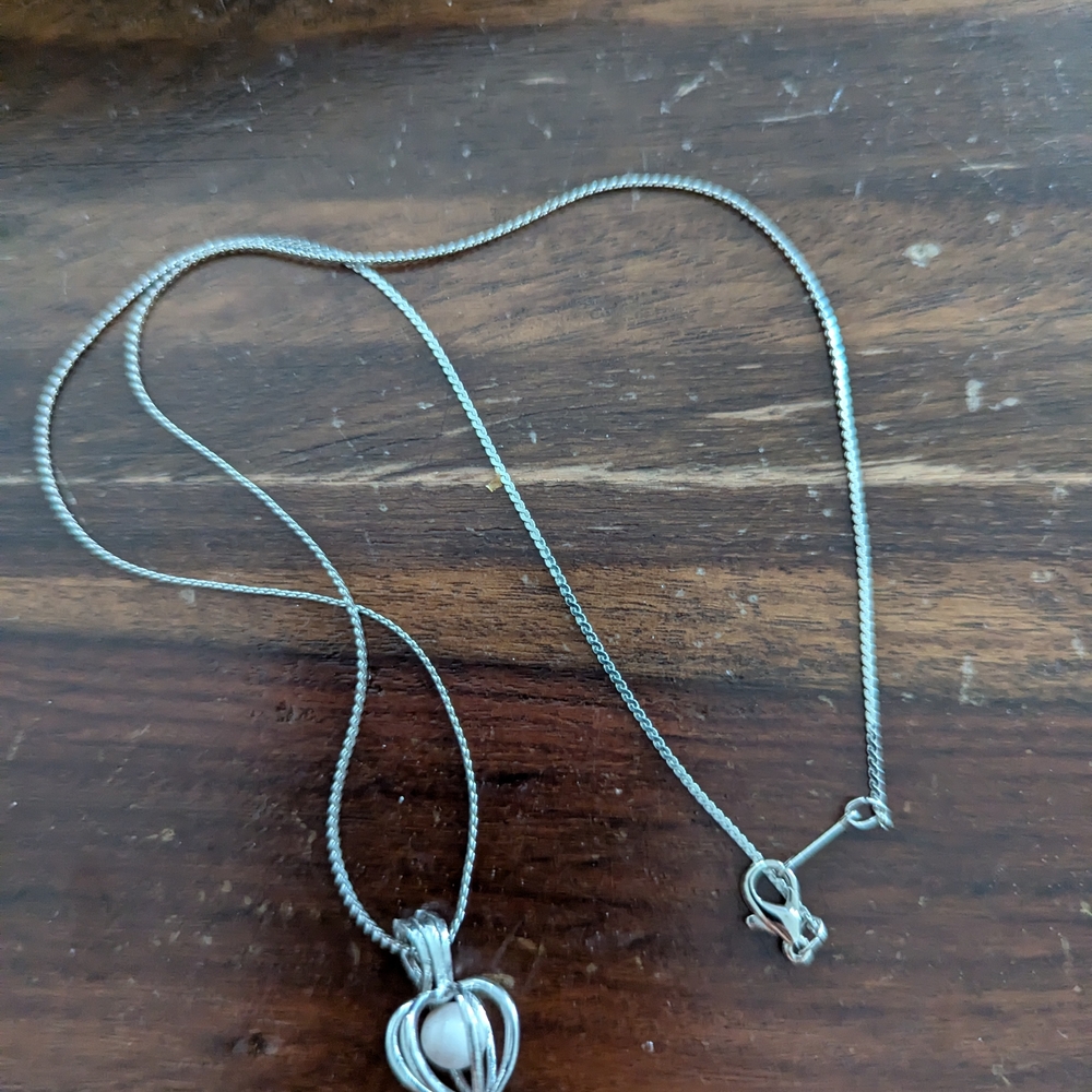 18k White GPR Neckles with Caged Pearl.